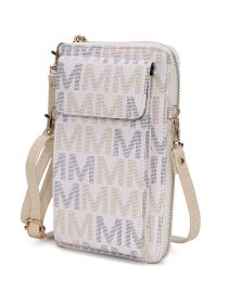 MKF Collection Cossetta Cell Phone Crossbody Wristlet Handbag Vegan Leather Versatile Multi-Use Phone Holder by Mia K (Color: White, Material: Vegan Leather)