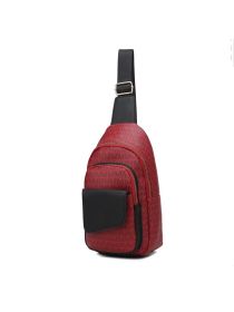 MKF Collection Kace M Logo Printed Vegan Leather Women Sling Bag by Mia k (Color: Burgundy, Material: Vegan Leather)