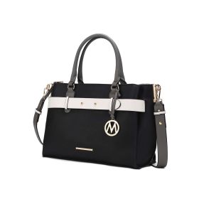 MKF Collection Jamie Satchel Handbag by Mia K (Color: Black, Material: Vegan Leather)
