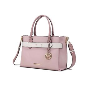 MKF Collection Jamie Satchel Handbag by Mia K (Color: Pink, Material: Vegan Leather)