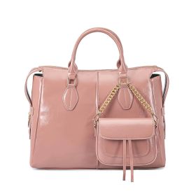 MKF Collection Yareli Tote Large and Mini Crossbody Bag Set by Mia K (Color: Rose Pink, Material: Vegan Leather)