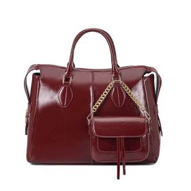 MKF Collection Yareli Tote Large and Mini Crossbody Bag Set by Mia K (Color: Burgundy, Material: Vegan Leather)