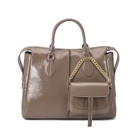 MKF Collection Yareli Tote Large and Mini Crossbody Bag Set by Mia K (Color: Khaki, Material: Vegan Leather)
