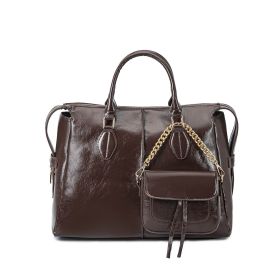 MKF Collection Yareli Tote Large and Mini Crossbody Bag Set by Mia K (Color: Coffee, Material: Vegan Leather)