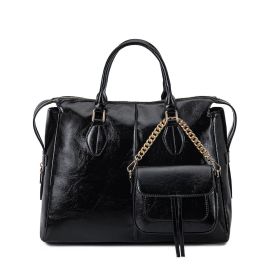 MKF Collection Yareli Tote Large and Mini Crossbody Bag Set by Mia K (Color: Black, Material: Vegan Leather)