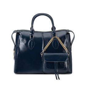 MKF Collection Yareli Tote Large and Mini Crossbody Bag Set by Mia K (Color: Navy Blue, Material: Vegan Leather)