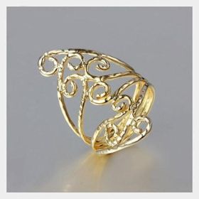 Swirl & Twirl - The 18kt Gold Plated Fine Filigree Ring (size: Ring Size - 7)