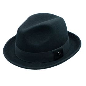 Patrick Wool Felt Fedora Hat (Color: Black)