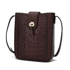 MKF Collection Molly Women's Crossbody Bag By Mia K (Color: Coffee, Material: Vegan Leather)