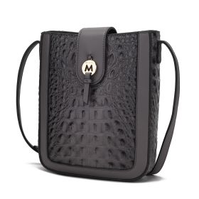 MKF Collection Molly Women's Crossbody Bag By Mia K (Color: Charcoal, Material: Vegan Leather)