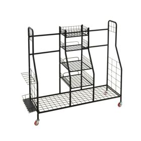 Golf Bag Organizer with Lockable Wheels for Multi Occasions (Color: Black A, type: Golf Supplies)