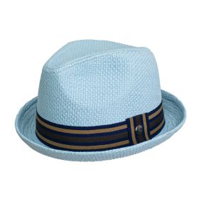 Depp Straw Luxury Fedora Hat (Color: Blue, size: S/M)