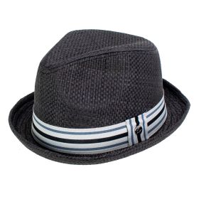 Depp Straw Luxury Fedora Hat (Color: Black, size: XXL)