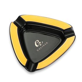 Ceramics Ashtray Home 3 Holder Portable Cigar Ashtrays Smoking Cigarette Ash Tray Cigar Accessories (Color: DARK GREY)