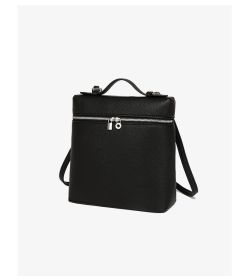 Korean version of the small girls shoulder bag niche senior sense of hundred casual commuting backpack new fashion hundred crossbody bag (Color: Black)