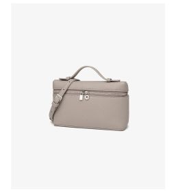 Crossbody Bag Simple Premium Feeling Bag Female Soft Leather Texture Handbag Fashion Commuter Shoulder Bag Minimalist Style Women's Bag (Color: Gray)