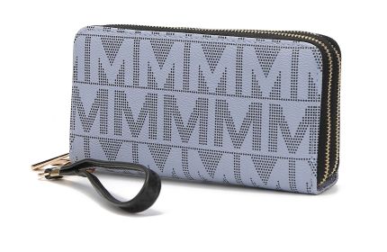 MKF Collection Danielle Milan M Signature Wallet Wristlet by Mia k (Color: Grey, Material: Vegan Leather)