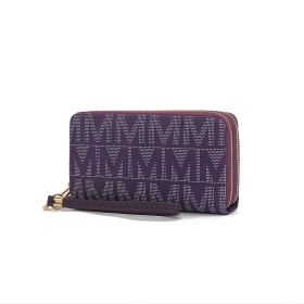 MKF Collection Danielle Milan M Signature Wallet Wristlet by Mia k (Color: Purple, Material: Vegan Leather)