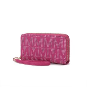 MKF Collection Danielle Milan M Signature Wallet Wristlet by Mia k (Color: Fuchsia, Material: Vegan Leather)