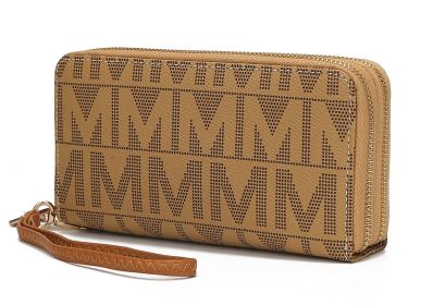 MKF Collection Danielle Milan M Signature Wallet Wristlet by Mia k (Color: Taupe, Material: Vegan Leather)