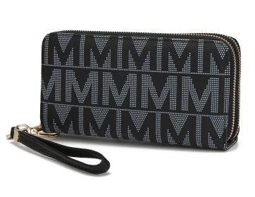 MKF Collection Danielle Milan M Signature Wallet Wristlet by Mia k (Color: Black, Material: Vegan Leather)