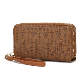MKF Collection Danielle Milan M Signature Wallet Wristlet by Mia k (Color: Tan, Material: Vegan Leather)