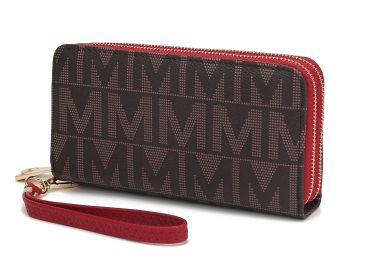 MKF Collection Danielle Milan M Signature Wallet Wristlet by Mia k (Color: Red, Material: Vegan Leather)