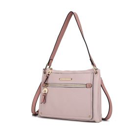 MKF Collection Aliyah Fashion Crossbody Handbag by Mia K (Color: Blush mauve, Material: Vegan Leather)