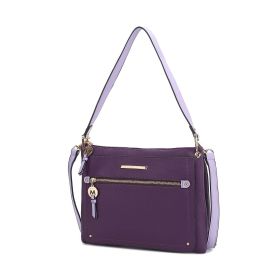 MKF Collection Aliyah Fashion Crossbody Handbag by Mia K (Color: Purple lavender, Material: Vegan Leather)