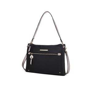 MKF Collection Aliyah Fashion Crossbody Handbag by Mia K (Color: Black pewter, Material: Vegan Leather)