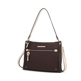 MKF Collection Aliyah Fashion Crossbody Handbag by Mia K (Color: Coffee beige, Material: Vegan Leather)