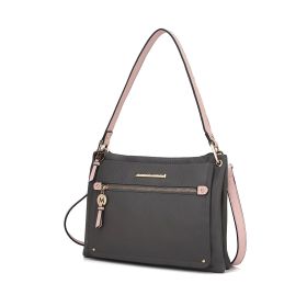 MKF Collection Aliyah Fashion Crossbody Handbag by Mia K (Color: Charcoal pink, Material: Vegan Leather)