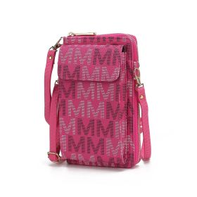 MKF Collection Cossetta Cell Phone Crossbody Wristlet Handbag Vegan Leather Versatile Multi-Use Phone Holder by Mia K (Color: Fuchsia, Material: Vegan Leather)
