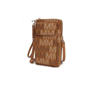 MKF Collection Cossetta Cell Phone Crossbody Wristlet Handbag Vegan Leather Versatile Multi-Use Phone Holder by Mia K (Color: Tan, Material: Vegan Leather)