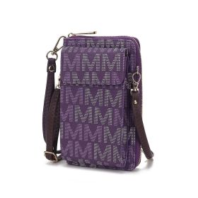 MKF Collection Cossetta Cell Phone Crossbody Wristlet Handbag Vegan Leather Versatile Multi-Use Phone Holder by Mia K (Color: Purple, Material: Vegan Leather)