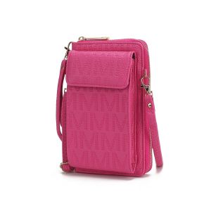 MKF Collection Caddy Vegan Leather Women Phone Wallet Crossbody by Mia k (Color: Fuchsia, Material: Polycarbonate)