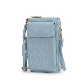 MKF Collection Caddy Vegan Leather Women Phone Wallet Crossbody by Mia k (Color: Light Blue, Material: Polycarbonate)