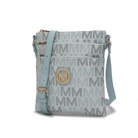 MKF Collection Lemuel M Signature Crossbody by Mia K. (Color: Light Blue, Material: Vegan Leather)
