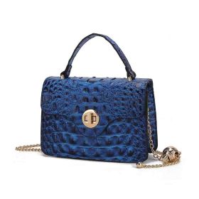 MKF Collection Mae Mini Crossbody Stylish, Functional, Vegan Leather Handbag by Mia K (Color: Royal Blue, Material: Vegan Leather)