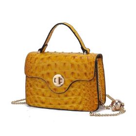 MKF Collection Mae Mini Crossbody Stylish, Functional, Vegan Leather Handbag by Mia K (Color: Yellow, Material: Vegan Leather)