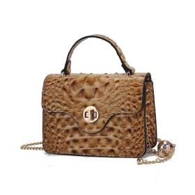 MKF Collection Mae Mini Crossbody Stylish, Functional, Vegan Leather Handbag by Mia K (Color: Taupe, Material: Vegan Leather)