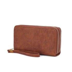 MKF Collection Lisbette Embossed M Signature Wallet by Mia k (Color: Camel, Material: Polycarbonate)