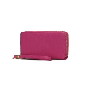 MKF Collection Lisbette Embossed M Signature Wallet by Mia k (Color: Fuchsia, Material: Polycarbonate)