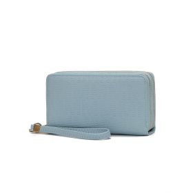 MKF Collection Lisbette Embossed M Signature Wallet by Mia k (Color: Light Blue, Material: Polycarbonate)